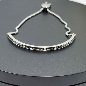 Michael Kors Gray Tone Crystal
Silver Tone Pull‎ Chain Bolo Adj Bracelet MKJ413